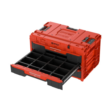 Box plastový s organizérem plastový ONE Drawer 3 Toolbox 2.0 Red Ultra HD Custom, 2 zásuvky | 587x380x340 mm