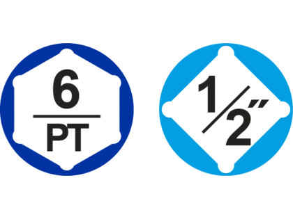 Hlavice nástrčné 1/2', sada 12ks, industrial, CrV