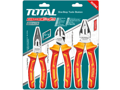 Elektrikářské kleště, sada 3ks, industrial, 1000V, CrV