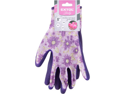 Rukavice polyesterové, bezešvé, polomáčené v latexu, velikost 8', EXTOL LIGHT