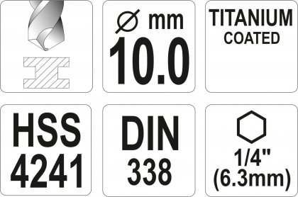 Vrták na kov TITAN 1/4" 10mm