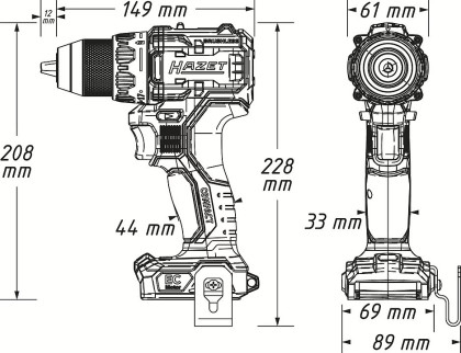 Aku vrtačka se 2 Akumulátory 18V 5 Ah + rychlonabíječka - Hazet 9530-1/4