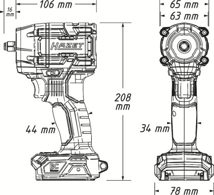 Rázový utahovák 1/2" se 2 Akumulátory 18V 5 Ah + nabíječka - HA265176