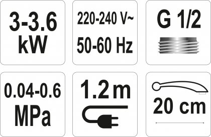 Baterie umyvadlová s elektrickým ohřívačem vody (20cm)