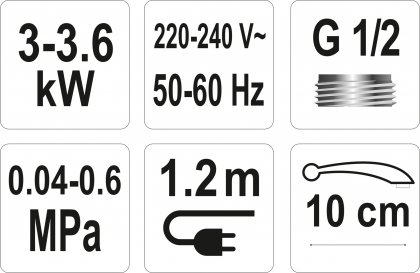 Baterie umyvadlová s elektrickým ohřívačem vody (10cm)