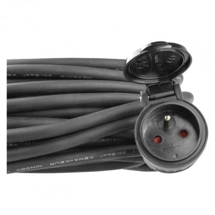 Neoprenový prodlužovací kabel spojka 10m 3x 2,5mm, černý