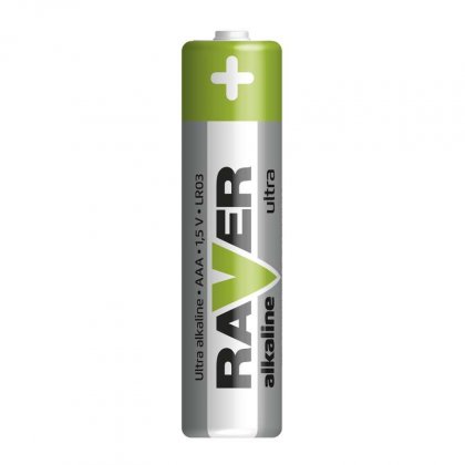 Alkalická baterie RAVER LR03 (AAA), fólie