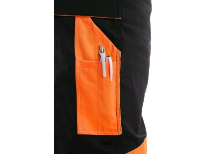 Kalhoty do pasu CXS SIRIUS BRIGHTON, černo-oranžová,