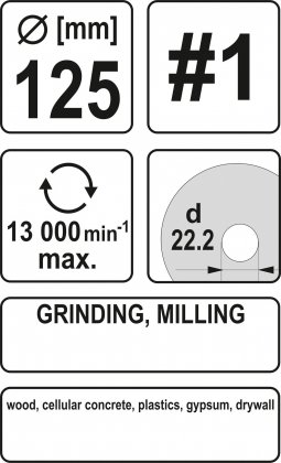 Rotační rašple úhlová hrubá 125 mm typ 1