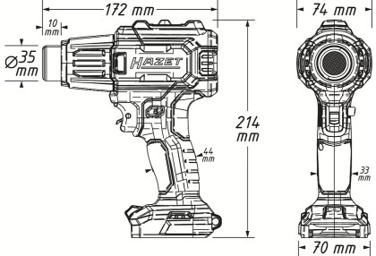 AKU horkovzdušná pistole, 18 V, Hazet 9590-10 - HA265299