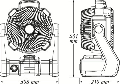 Ventilátor, hybrid 18 V a 230 V, Hazet 9544-10 - HA264995