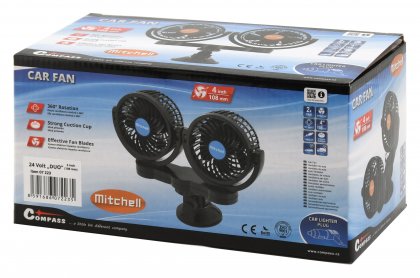 Ventilátor MITCHELL DUO 2x108mm 24V na přísavku