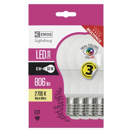 LED žárovka Classic A60 10W E27 teplá bílá Ra95