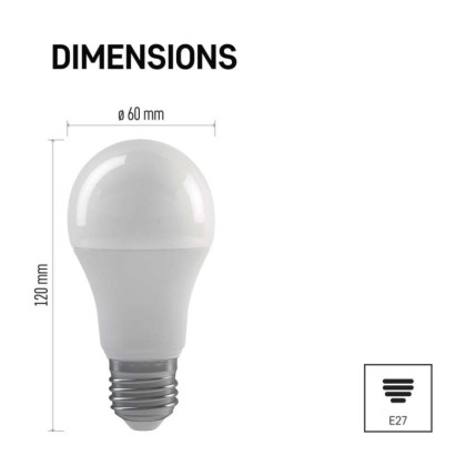 LED žárovka Classic A60 / E27 / 10,5 W (75 W) / 1 060 lm / teplá bílá /krokově stmívatelná