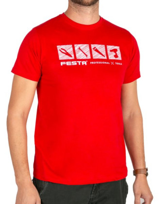 Rekl. tričko FESTA červené - vel.XL