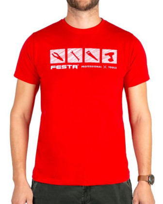 Rekl. tričko FESTA červené - vel.XXL