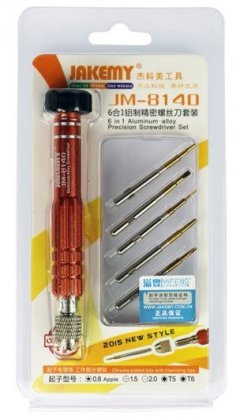 Precizní šroubovák se sadou nástavců (6 in 1) pro elektroniku JM-8140