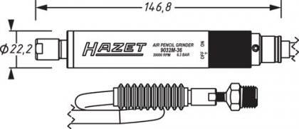 Pneumatická stopková mini bruska HAZET 9032 M-36