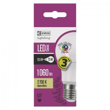 LED žárovka Classic A60 12,5W E27 teplá bílá Ra96