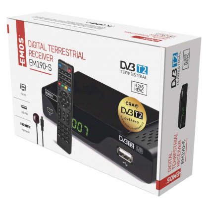 Set-top box EMOS EM190-S HD HEVC H265 (DVB-T2)