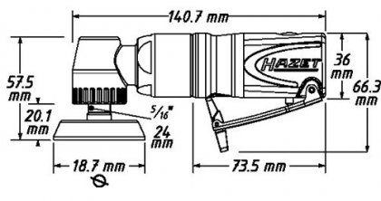 Pneumatická mini bruska / leštička HAZET 9033M-9