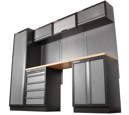 Sestava dílenského nábytku PROFI s vysokou úzkou skříní, 6 ks - AHP1300