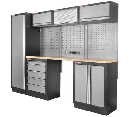 Sestava dílenského nábytku PROFI s vysokou úzkou skříní, 6 ks - AHP1300