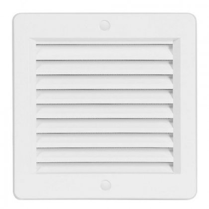 Větrací mřížka s rámečkem a síťovinou - VM 150x150 B bílá