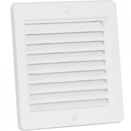 Větrací mřížka s rámečkem a síťovinou - VM 150x150 B bílá