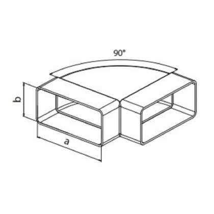 Koleno vodorovné ploché HACO CKH 2x110x55