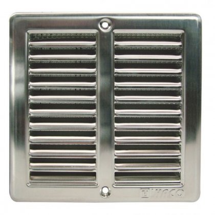 Nerezová větrací mřížka s rámečkem a síťovinou - NVM 150 x 150