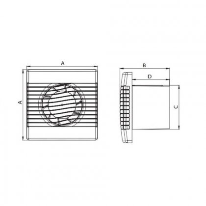 Stěnový axiální ventilátor Basic 100 s časovým doběhem