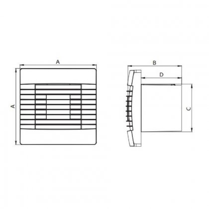 Stěnový axiální ventilátor s žaluzií AV PRO 100 standard