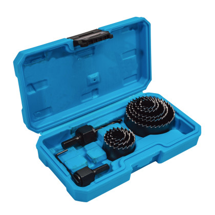 Sada vykružovacích korunek 10 dílů | 19-64 mm, plastový box