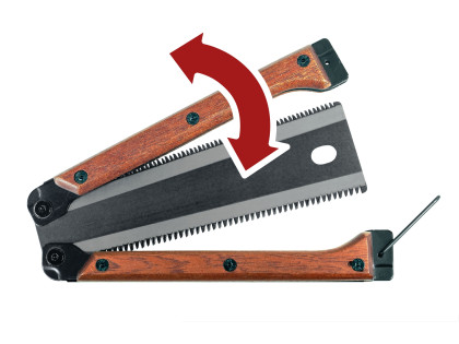 Pila zavírací/kapesní dvoubřitá, 300mm s dřevěnou rukojetí