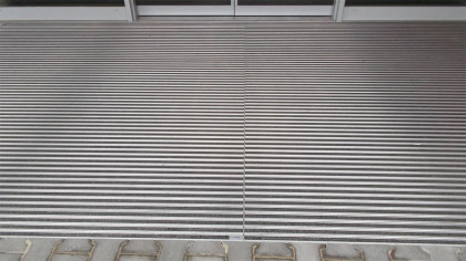 Textilní gumová hliníková kartáčová vstupní rohož FLOMA Alu Low (Bfl-S1) - 60 x 90 x 1 cm