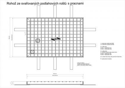 Kovová rohož ze svařovaných podlahových roštů s gumou s pracnami Galva - 60 x 43 x 6 cm