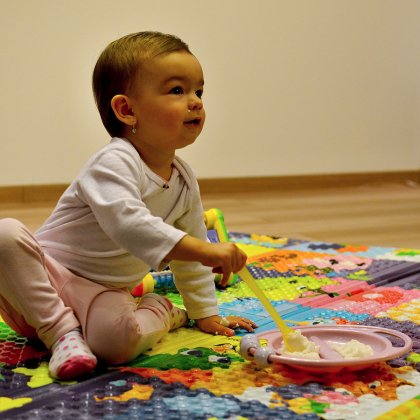 Dětská skládací pěnová hrací podložka Pexeso, Casmatino - délka 200 cm, šířka 140 cm a výška 1 cm