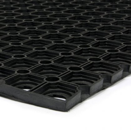 Gumová vstupní čistící půlkruhová rohož Honeycomb - 75 x 45 x 1,6 cm