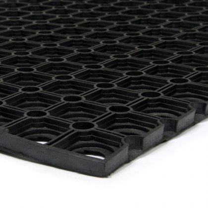 Gumová vstupní čistící půlkruhová rohož Honeycomb - 75 x 45 x 1,6 cm