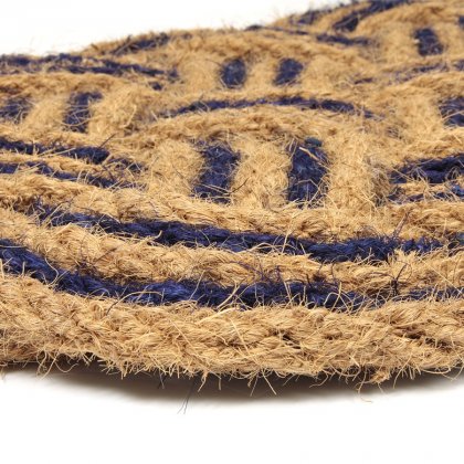 Kokosová vstupní rohož Jumbo Oval Blue - 75 x 45 x 3,5 cm