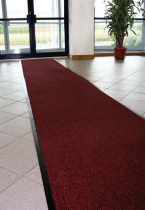 Červená textilní čistící vnitřní vstupní rohož - 120 x 90 cm