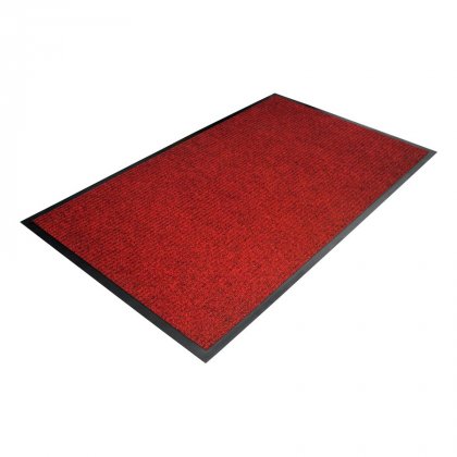 Červená textilní čistící vnitřní vstupní rohož - 150 x 90 x 0,7 cm
