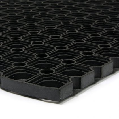 Gumová vstupní čistící půlkruhová rohož Honeycomb - 75 x 45 x 2,2 cm