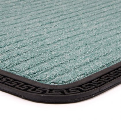 Zelená textilní vstupní rohož Stripes - 80 x 50 x 0,8 cm
