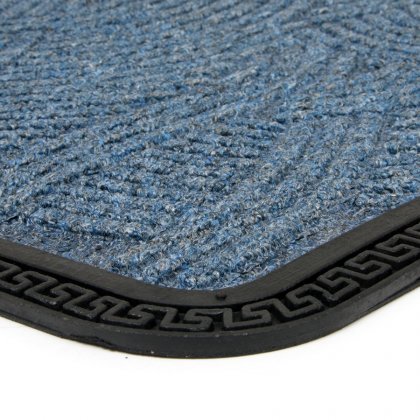 Modrá textilní vstupní rohož Chaos - 60 x 40 x 0,8 cm