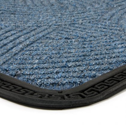 Modrá textilní vstupní rohož Chaos - 75 x 45 x 0,8 cm