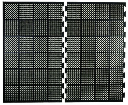 Černá gumová olejivzdorná protiskluzová protiúnavová průmyslová modulární rohož - 150 x 90 x 1,25 cm