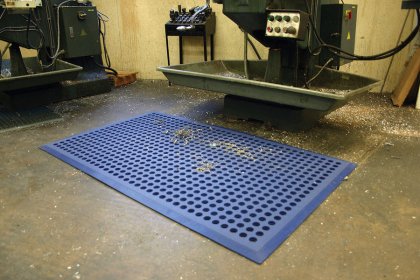 Modrá olejivzdorná protiskluzová protiúnavová průmyslová rohož - 150 x 90 x 1,2 cm