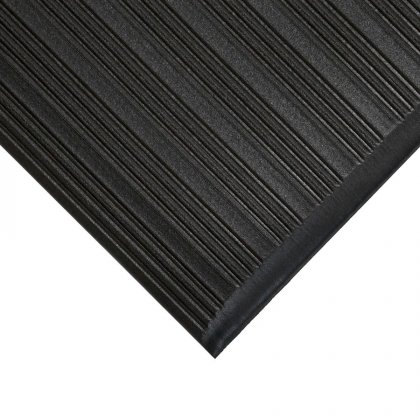 Černá gumová protiskluzová protiúnavová průmyslová rohož - 90 x 60 x 0,9 cm